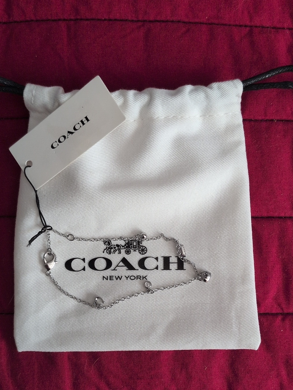 Coach Silver Charm Bracelet NWT